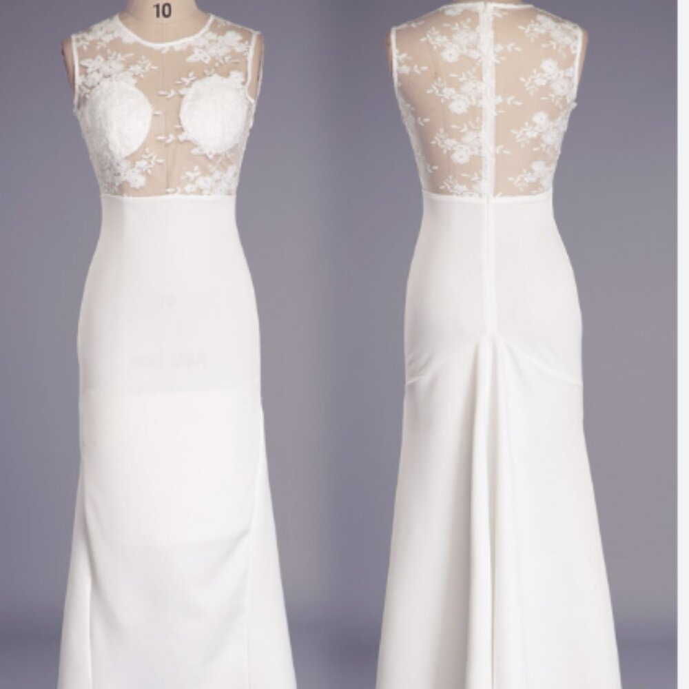 NWOT…Sheer Laced topped Wedding/formal dress - Picture 1 of 7